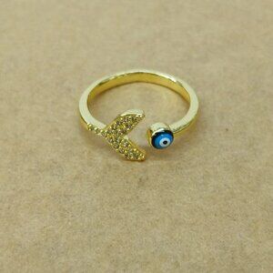 Gold plated  Women's  Ring , New with tags , Gold & Blue